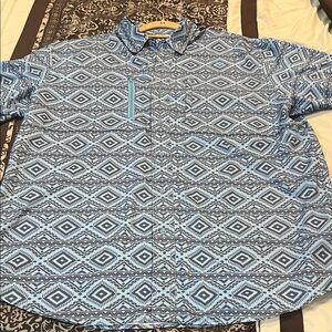 Ariat TEK Light Blue & Navy Geometric Button-Down Shirt